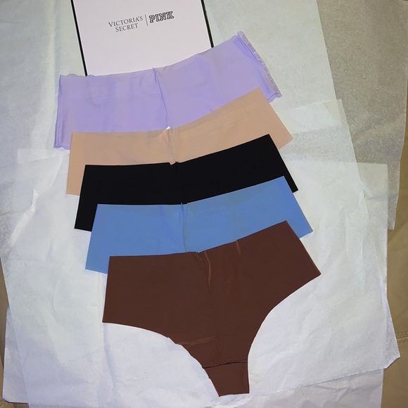 (S) 5pk Victoria's Secret PINK No Show Cheeky Panties - Picture 7 of 9